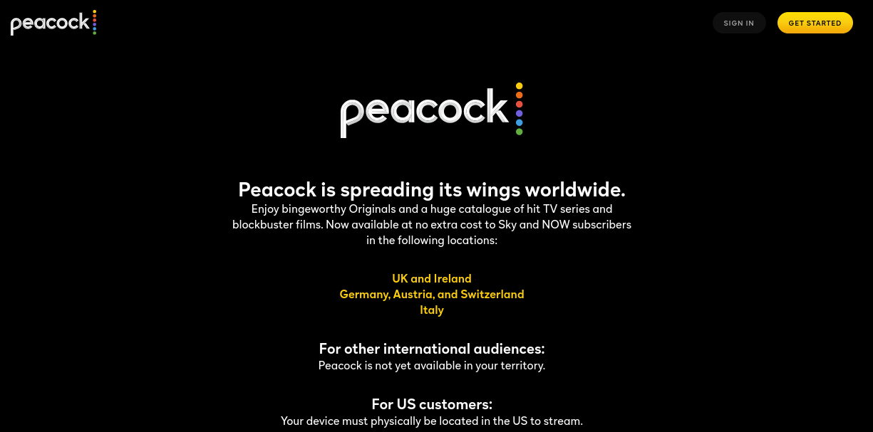 Peacock TV Location Error