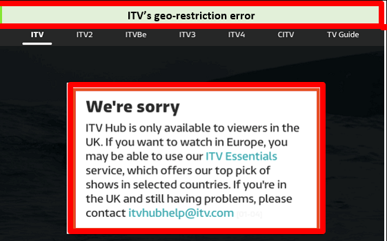 ITV Location Error