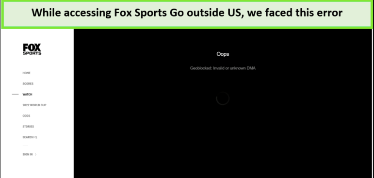 FOX SPORTS Location Error