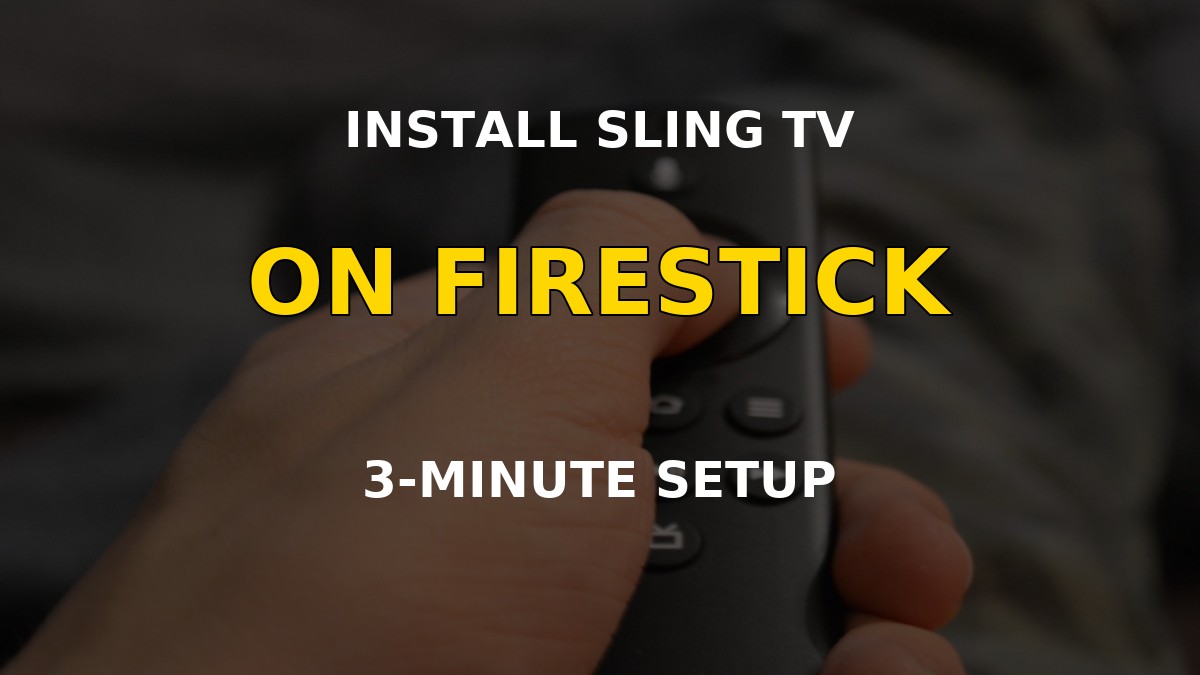 Sling TV app installed on an Amazon Fire TV Stick in a living room
