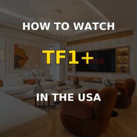 TF1+ French streaming app on a television with a France VPN connection in the USA
